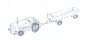 Tractor with trailer. My mom never forgot to add one of those to any picture of rural life; In a way, I was 'indoctrinated' years before seeing a computer, let alone Simutrans.